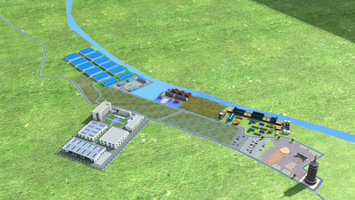 生态观光观光农场园 宝塔 砖塔 工厂区 广场民宿区 停车位 模型-自然场景模型库-3ds Max(.max)模型下载